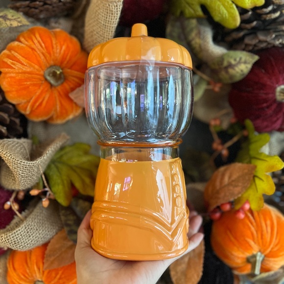 ✨NEW🎃Target Bullseye Playground Orange Pumpkin Glass Gumball Machine Jar🍭 - Picture 11 of 15